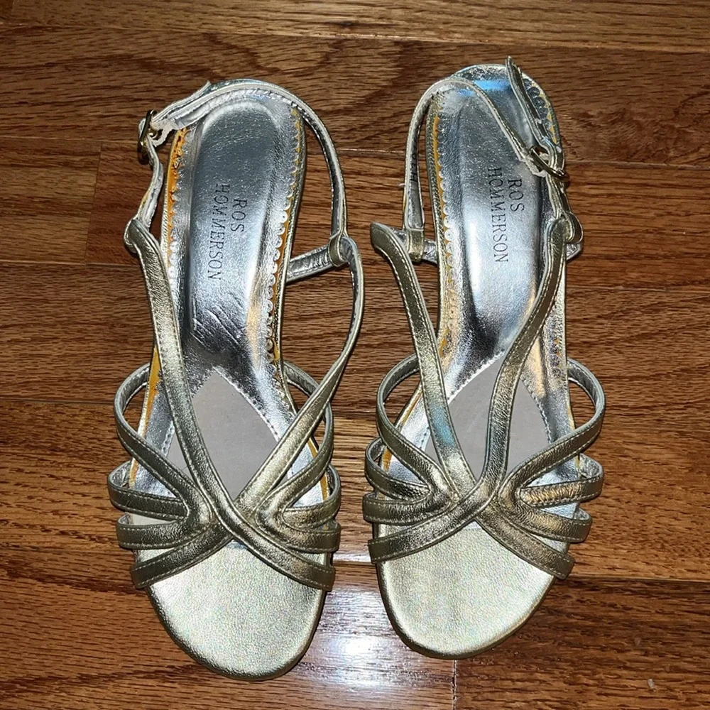 ROS HOMMERSON LAYLA GOLD LEATHER 4.5 M BRAND NEW!